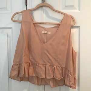 Peach Peplum Crop Top